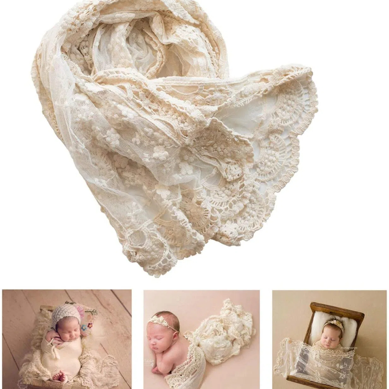 Baby Products Photoshoot - Yenidoğan Fotoğraf Prop Dantel Wrap Bebek