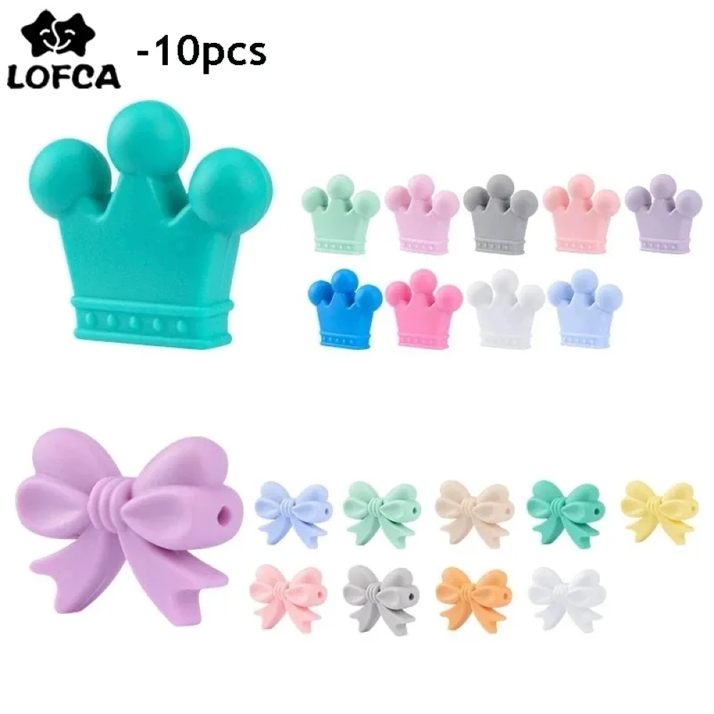 Baby Products Expo - LOFCA 10 adet/grup Silikon Taç Boncuk